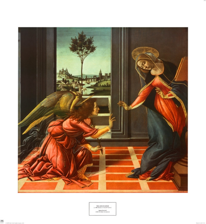 Annunciation - Sandro Botticelli painting on canvas