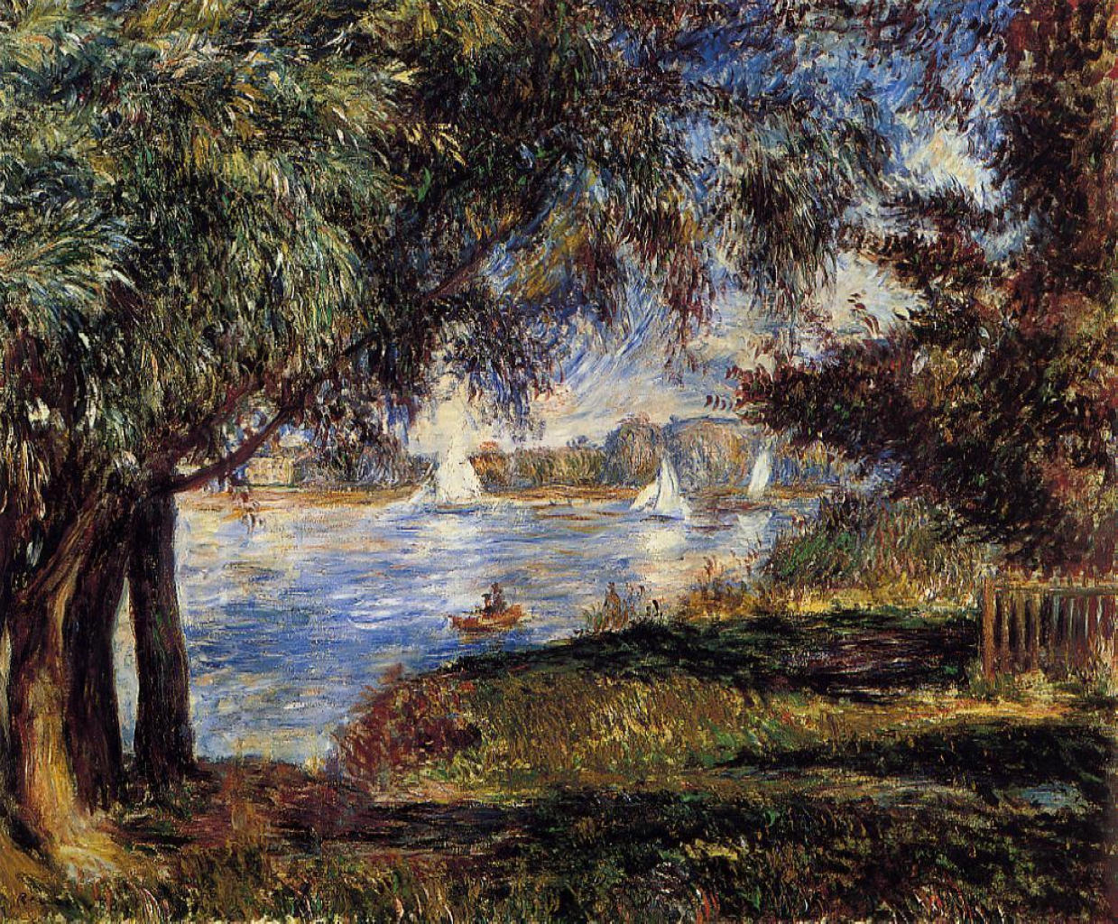 Bougival - Pierre-Auguste Renoir painting on canvas