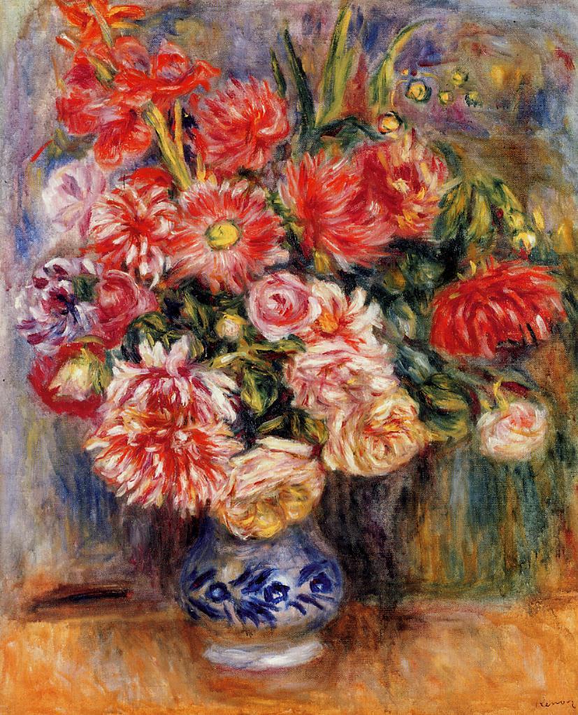 Bouquet - Pierre-Auguste Renoir painting on canvas