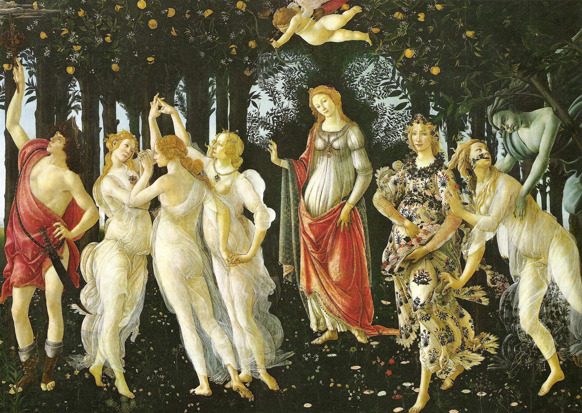 Primavera,1477 - Sandro Botticelli painting on canvas
