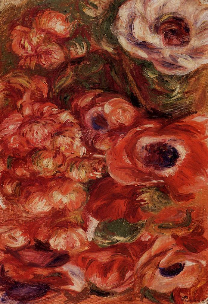 Anemonies - Pierre-Auguste Renoir painting on canvas