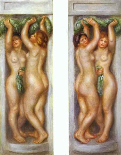 Caryatides - Pierre-Auguste Renoir painting on canvas