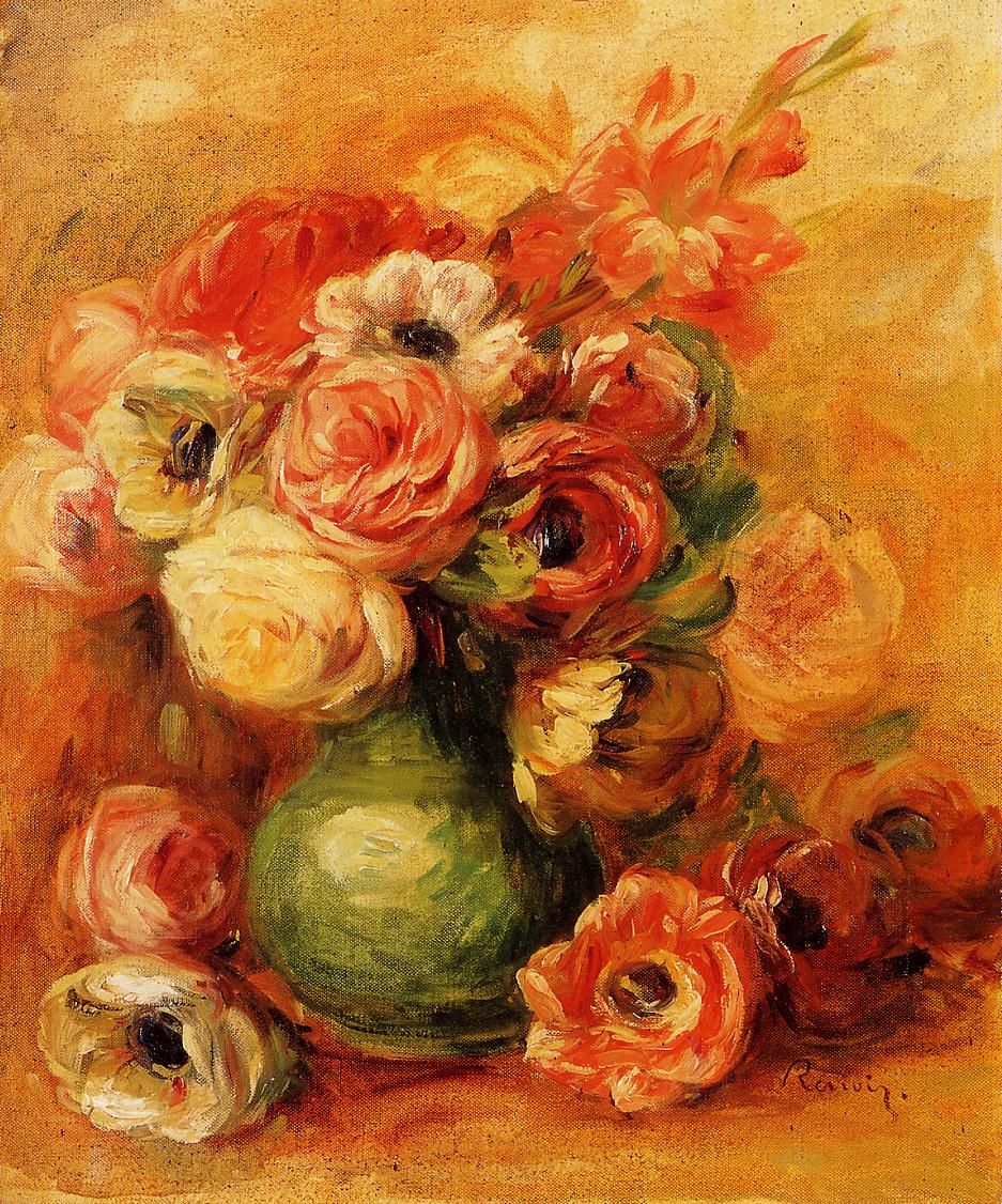 Flowers - Pierre-Auguste Renoir painting on canvas