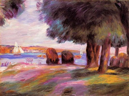 Landscape,1895 - Pierre-Auguste Renoir painting on canvas
