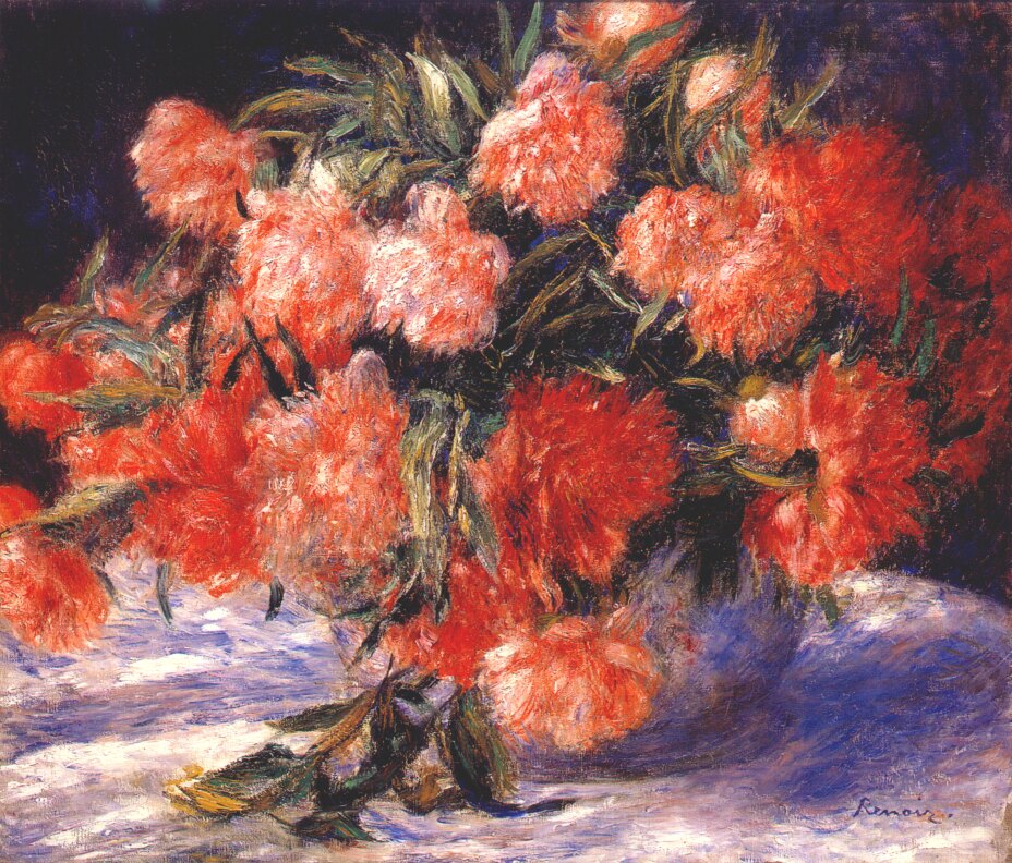 Peonies - Pierre-Auguste Renoir painting on canvas