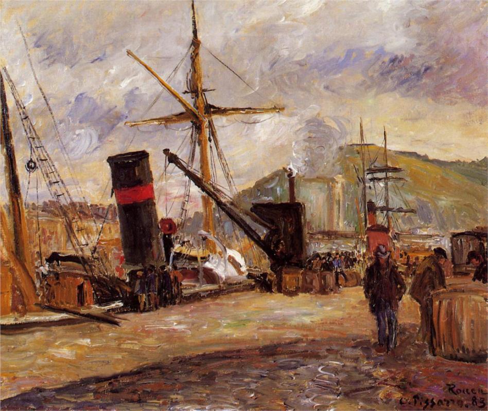 Steamboats - Camille Pissarro Paintings