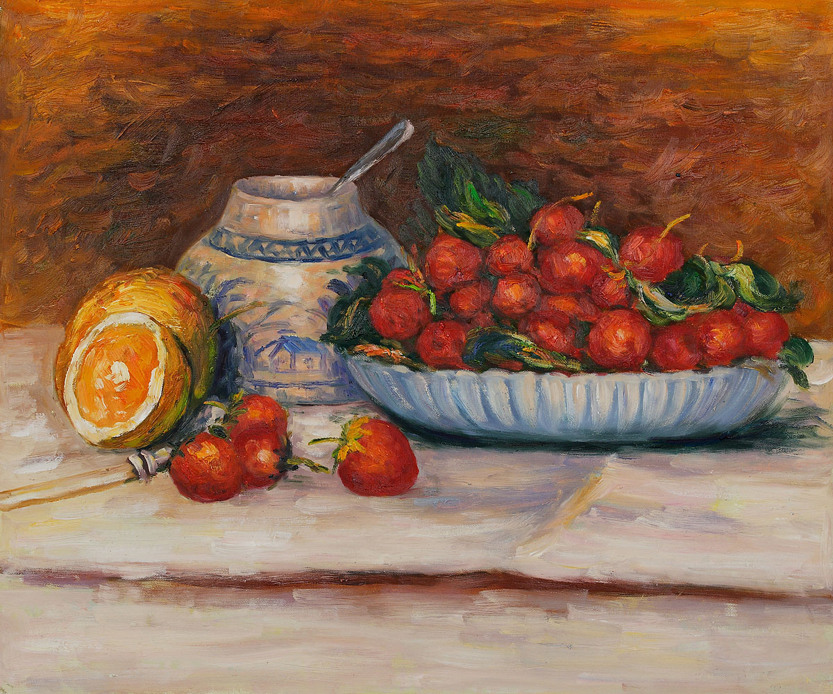Strawberries - Pierre-Auguste Renoir painting on canvas
