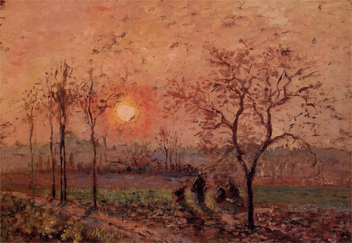 Sunset - Camille Pissarro Paintings