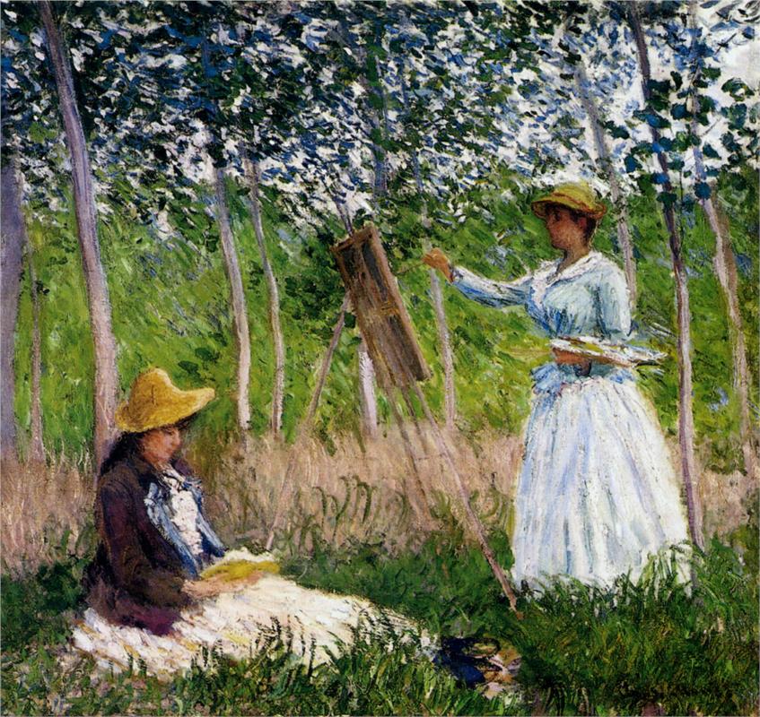 In the woods at giverny blanche hoschede - Claude Monet Paintings