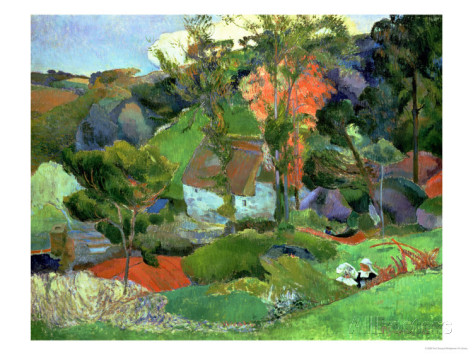 Landscape at pont aven,1888 - Paul Gauguin Painting