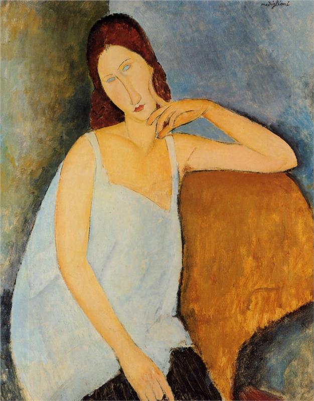 portrait-of-jeanne-hebuterne-1918 - Amedeo Modigliani Paintings